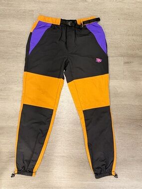GOTCHA Colorblock Outdoor Joggers in Black, Orange & Purple